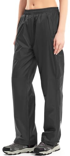 Yenwits Regenhose Damen Wasserdicht Atmungsaktiv Leicht Fahrrad Überziehhose Winddicht Wanderhose Outdoor Trekkinghose Arbeitshose(2090,Schwarz,XS)