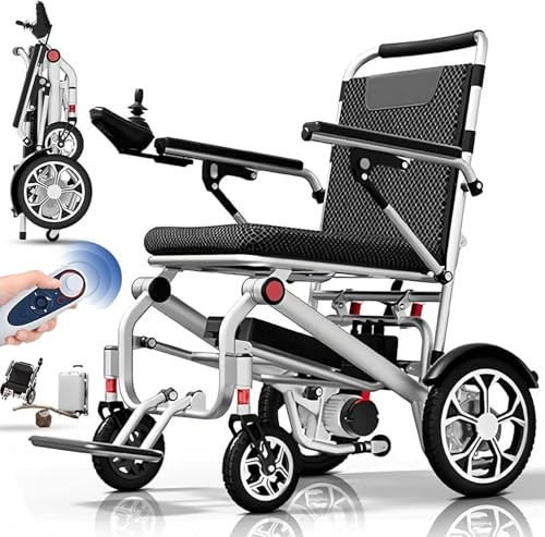 Fauteuil roulant électrique intelligent pour adultes - Léger et pliable - Fauteuil roulant motorisé tout terrain - Approuvé par les compagnies aériennes - Portable - Seniors