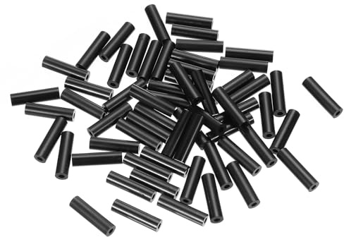 PATIKIL M3 Negro Abs ID 3.2mm, OD 7mm, Longitud 25mm, Separador Redondo de Nylon, 120 Pcs de Separadores de Plástico sin Rosca para Tornillos M3, Enchufe Eléctrico Interruptor Receptáculo