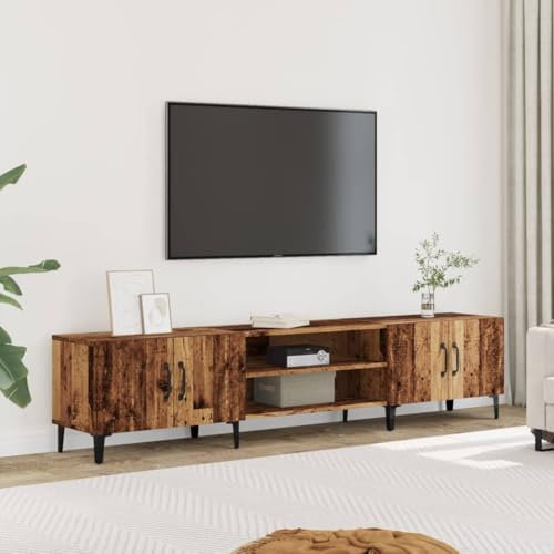 Homgoday Möbler TV-ställ antikt trä 180 x 31,5 x 40 cm i flerskiktsträ, möbler TV-ställ lågt skåp för TV-bord industriellt TV-ställ vardagsrum