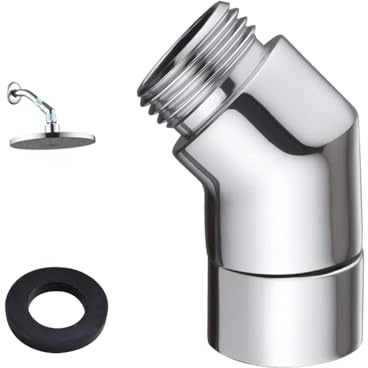 GIDWRIY Duschschlauch Adapter 135 Grad,Duschkopf WinkelstüCk für Handbrause,Duschkopf Gelenkstück 1/2 Zoll,Schlauch Dusche Winkel,Duschkopf Winkelverbinder,Dusche Kopfbrausewinkel für Verlängerung