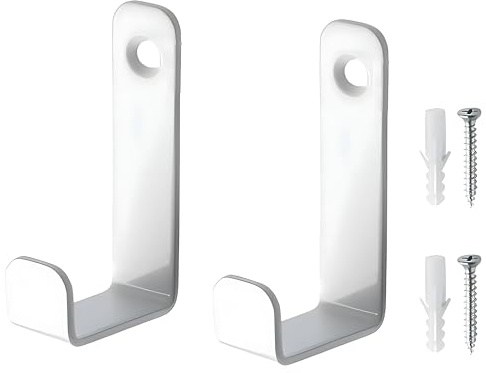 AutoPrevails 2 Stück Kleiderhaken, Schwerlasthaken, Wandhalterung (Weiß, Einzelloch 62MM)