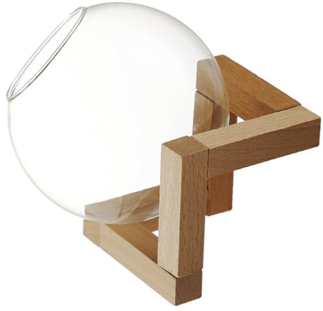 Mobestech Set de Verres à Cocktail Créatifs Ronds en Verre Support en Bois Stable et Pratique pour Fête et Ktv Design Original et Élégant