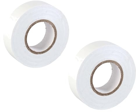 umyeoqoyo 2 Rolls White Electrical Tape 18mm x 20m Strong Self-Adhesive PVC Insulation Tape for Insulating Wire Protection Cable Wrapping and Repairs Flame Retardant and Waterproof