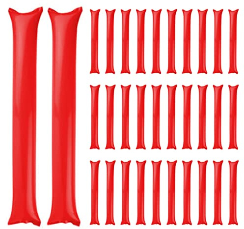AZIDWERYQ Cheering Stick Inflatable Thunder Stick Plastic Spirit Noise Maker for Sport Event Birthday Party Favor 50PCS 60 * 10 Red Noise Makers for Cheering