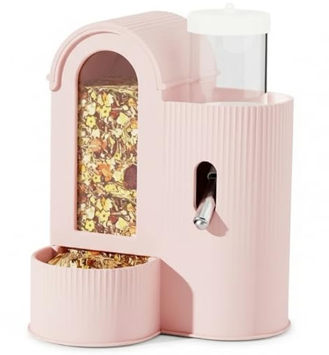NASSMOSSE Vattenflaska för marsvin 2-i-1 automatisk rullande boll kanin vattendispenser 360 ml/12 oz klar kaninmatare för hem små djur