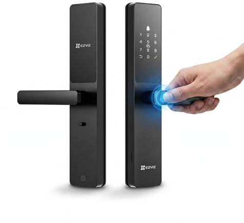 EZVIZ Cerradura Inteligente Y2000, Cerradura de Entrada Sin Llave 7 en 1, Acceso por Huella con Wifi, Impermeable, Cerradura de Seguridad Infantil para Hogar, Apartamento, Villa, Oficina, Hotel (5085)