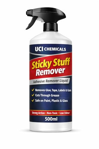 Sticky Residue Remover Spray 500ml | Removes Glue, Tape, Labels, Adhesive, Oil & Grease – Fast Acting Surface Cleaner