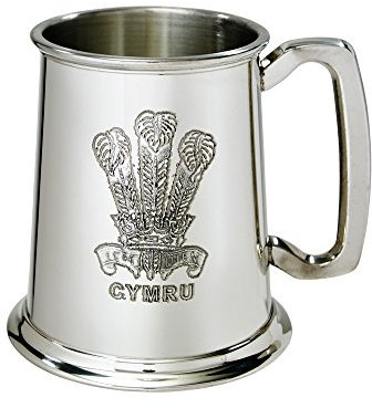 Wentworth Pewter - Prince of Wales-Feathers Bierkrug, Zinn, ca. 50 ml
