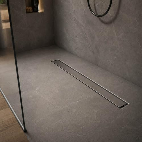 Yellowshop - Canalina Canale Di Scarico Doccia A Pavimento Bagno Griglia In Acciaio Inox Piastrellabile Sistema Drenaggio Varie Misure Cm 60, 70, 80, 90, 100 (Cm 70)