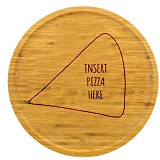 SNEG-DE Pizzateller 32cm aus Holz (Bambus) - mit verschiedenen Pizza Motiven | Pizza | Gravur | Geschenk | Pizzateller | Servierteller (Motiv: Insert Pizza)