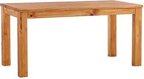 Esstisch Rio Classico 180x80 cm Honig Holz Pinie Massivholz Esszimmertisch Echtholz ausziehbar vorgerichtet für Ansteckplatten Brasilmöbel