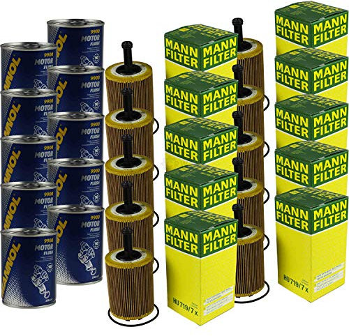 MANN Lot de 10 filtres à huile HU 719/7 x + 10 x rinçage moteur SCT