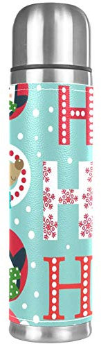 Doppelwandige Thermosflasche mit Weihnachtsmann-Hirsch, Pinguin und Schneemann, Isolierflasche, auslaufsicher, 480 ml