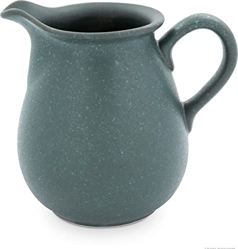 Bunzlauer Keramik Jarra abombada grande para agua de 2 litros, diámetro de 21 cm, altura de 19,5 cm, decoración ZIELON