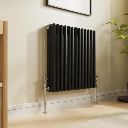 NRG Radiateur traditionnel en fonte 3 colonnes Noir 600 x 605 mm
