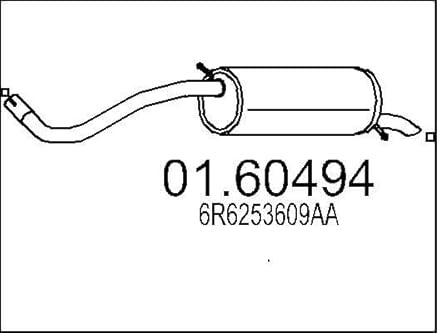 MTS 01.60494 Endschalldämpfer Kompatibel mit SKODA Fabia II Schrägheck 542 6R6253609AA