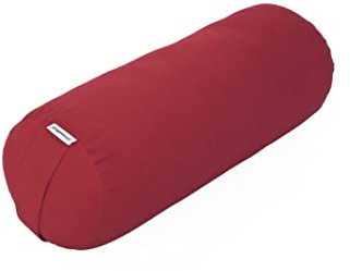 yogawood Yogabolster Kapok lang in der Farbe: Burgundy Rot, Maße: L 76 X Ø 23 cm (13 cm länger als Bolster klassisch)