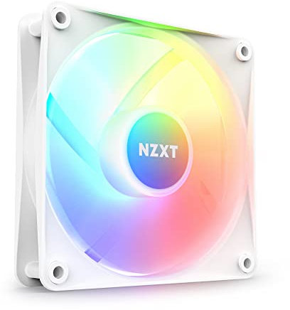 NZXT F120 RGB Core - RF-C12SF-W1-120mm Hub-Mounted RGB Fan - 8 Individually-Addressable LEDs - Semi-Translucent Blades - High Static Pressure & Airflow - Quiet Operation PWM Control - White