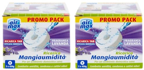 Air Max Ricarica Tab Assorbiumidità Lavanda 2x450gr (Confezione da 2)