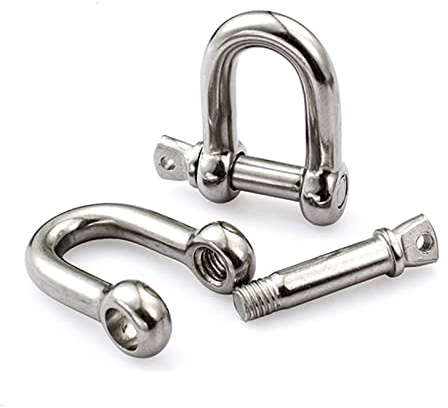 Edelstahl-D-Ring-Schäkel, Schraubschäkel, 1–5 Teile/los, Edelstahl-U-Bolzen, Kabelschnalle, D-förmige Manschettenknöpfe, Schäkel M10/M12/M16/M20, Typ U-Schlingenseil-Schraubhaken (Farbe: M14 (1 Stück)