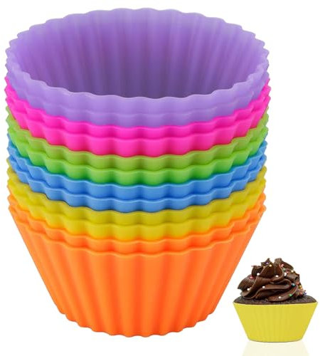 Yitobici Muffinform Silikon,12 Stück wiederverwendbare Silikon Backformen Muffin-Formen,Cupcake-Formen