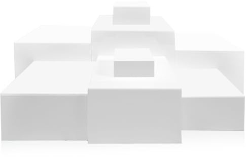 Olutacot Acryl-Erhöhungen für Präsentationen, dekorative Display-Riser, weiße Acrylwürfel mit hohlen Böden, 8 Stück