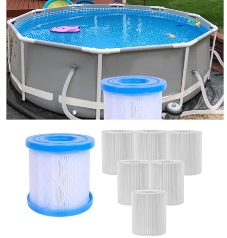 ARAGIT 6er-Pack Universal Typ D/VI kompatibler Whirlpool-Spa-Filter, Typ D/VI Poolfilter für oberirdische Schwimmbäder, D/VI-Filterkartusche Ersatz für Pool-Filterkartuschenpumpe