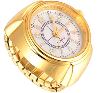 SOIMISS Digitaler Mini Ringuhr Gold Für Damen Herren Quarz Fingeruhr Mit Großem Zifferblatt Praktische Und Modische Kleine Uhr Als Einzigartiges Schmuckaccessoire