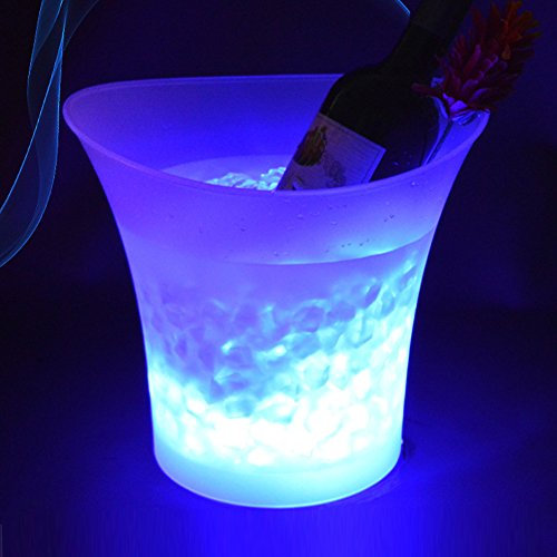 DDKYHU Seau à Glace LED 5L Seau à Glace changeant de Couleur Champagne vin Boissons conteneur Lumineux Seau à Glace bière vin Seau à Glace, décoration de la Maison/Multicolore