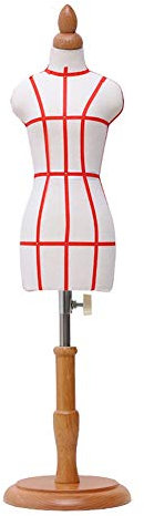 XINYUNFEI Schneiderpuppe Verstellbar Mini-Dressmacher-Dummy-Famal, Schneider-Manikins-Puppe-Kleidformular-Display-Puppenhaus-Zubehördekoration, Einstellbare Höhe(All Paste line,1/3)