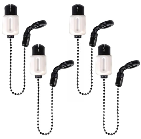 Hirisi Tackle Catena in ottone per pesca alla carpa Bobbins Swinger Drop Off indicatore catena in ottone per allarmi di pesca, indicatore di morso catena nera, clip regolabile (FBA-B2029-4)