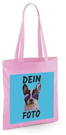 NIMAMA Tragetasche Jutebeutel Bedrucken Lassen - Mit Wunschfoto personalisiert - Einkaufstasche als Geschenk für Damen und Herren selbst gestalten