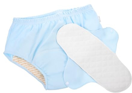 Pantalón Urinario Lavable de Algodón Azul para Ancianos | Talla Cintura 73, 33-83, 33cm, Peso 55-65kg, Reutilizable y Resistente al Agua