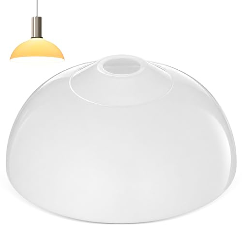 UKCOCO Pantalla Lámpara Colgante Techo E27 - Repuesto de Acrílico Blanco Irrompible (29cm) - Tulipa de Plástico Moderno para Accesorios de Iluminación y Proyectos de Bricolaje DIY
