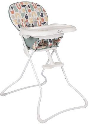 Graco Snack N' Stow Chaise haute pliable compacte, légère avec seulement 5,4 kg et pliage autonome, mode de jeu