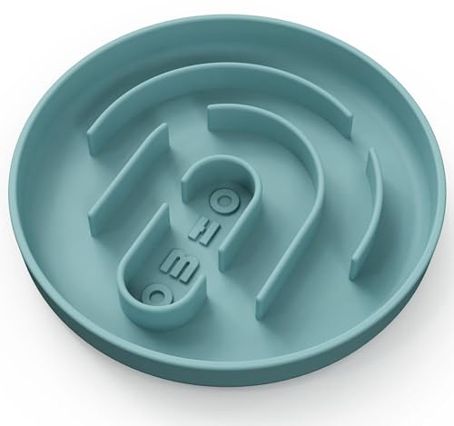 OHMO Ciotola Anti Ingozzamento (Piccola, No Ventosa, 15cm) Solo per Gatto e Cani di Piccola Taglia, Silicone Acqua Ciotola per Cane e Gatti che Mangia Lentamente