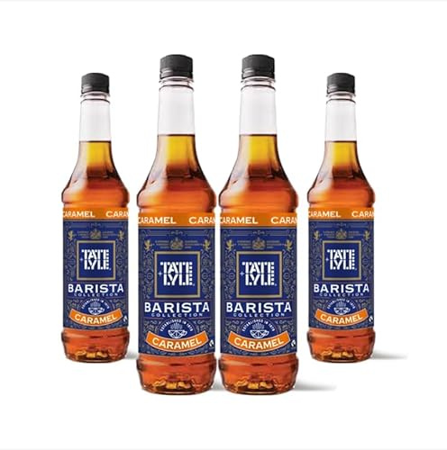 Tate & Lyle - Caramel Syrup - Fairtrade Syrup Set, Vegan and Vegetarian Friendly - Caramel Syrup for Coffee, Cold Drinks and Hot Drinks - Produced in the UK - 4 x 750ml