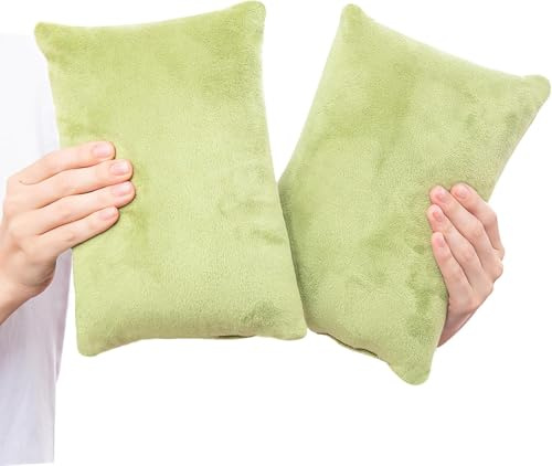 TaiBest Memory-Schaum-Mini-Kissen, 28 x 18 cm, Grün, 2 Stück | Für Reisen, Schlafen und Nickerchen, Nacken-, Knie-, Lendenwirbelstütze, Für Haustiere und Hunde