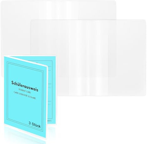 3 Stück Ausweishülle A7 Doppelhülle Scheckkarte 150 × 107mm Hülle Schülerausweis Ausweishülle Doppelhülle Schutzhülle für Blutdruckkontrollkarte Studentenausweis Sozialversicherungsausweis