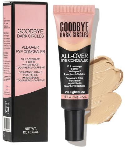 Clawrex flytande concealer, underöga concealer ögonringar make-up, färgkorrigering för mörka cirklar röda märken, hög täckning vattentät täckpenna ansikte, lätt, naturlig finish (02 #Light Nude)