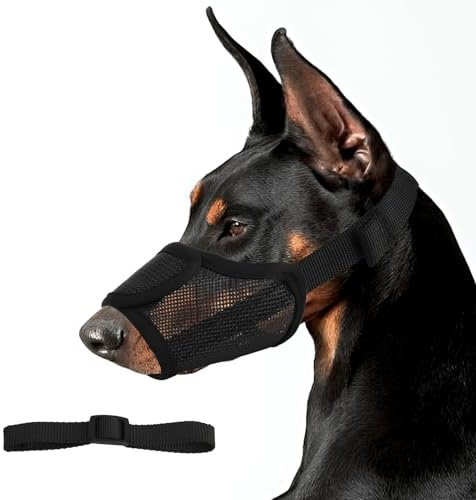 Muselière pour chien de petite, moyenne et grande taille, réglable, respirante et douce, pour chiens à long nez (taille XL)