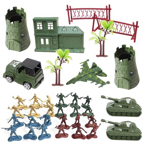 Figures Action Army Ensemble Mini Soldats En Plastique Figures Figurines Militaires Et Accessoires d'Équipement d'Arme Pour Combat Figurine d'Action Militaire Soldat Figurine Jouet Militaire
