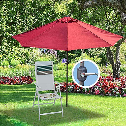 QUSYZD Parasol d'extérieur Demi-Rond de 9,8 Pieds pour Jardin, terrasse, Porte de Balcon Murale, Pare-Soleil à 5 Baleines avec manivelle, résistant à la décoloration.,