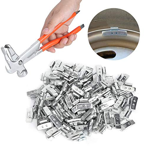 Fafeims Peso de Rueda de Estilo P Neumático, Material Premium Equilibrado y Estable, Seguro y Cómodo, 100pcs 20 G Bloques de Balance de Aleación de Aluminio con Alicates de Equilibrio de Ruedas (con