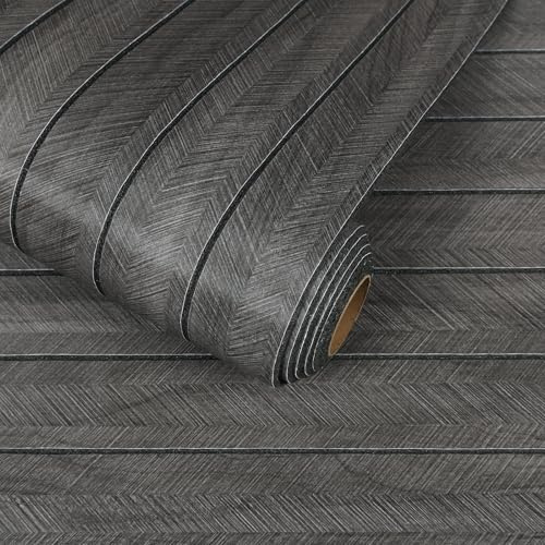 CHIHUT Panneaux muraux acoustiques 3D autocollants 3D en vinyle pour décoration murale d'intérieur, plafond, panneaux muraux à décoller et coller sur fond de télévision - Gris anthracite - 61 x 500,4