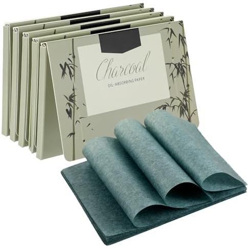 500 Counts Oil Blotting Papers for Face, Bamboo Oil Absorbing Sheets for Oily Skin, Oils Blotting Sheets for Face, Oils Wipes 9cmx6cm