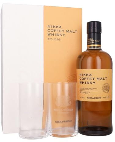NIKKA - Coffey Malt, Whisky Japonais, Single Malt - Coffret deux verres highball - Origine : Japon - Notes d'Agrumes & Poires - 45% Alcool - 70 cl + 2 verres