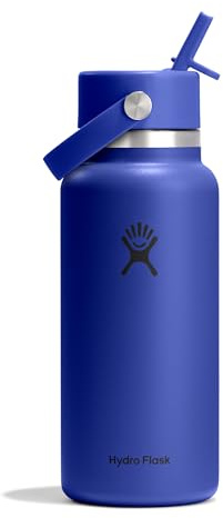 Hydro Flask – Wide Flex Straw Cap 946 ml (32 oz) Bottle, Capri Blue