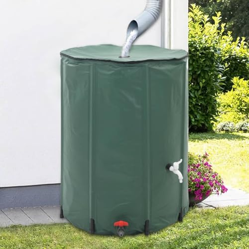 Runheo Depósito de agua plegable de PVC de 250 L, con manguera de jardín y grifo para sistema de riego, terraza, balcón, jardín, fácil montaje y almacenamiento de agua